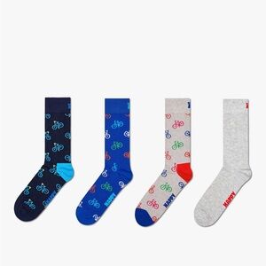 NWT Happy Socks Men's Bicycle Pattern Socks - Multi-Color 4 Pair Pack